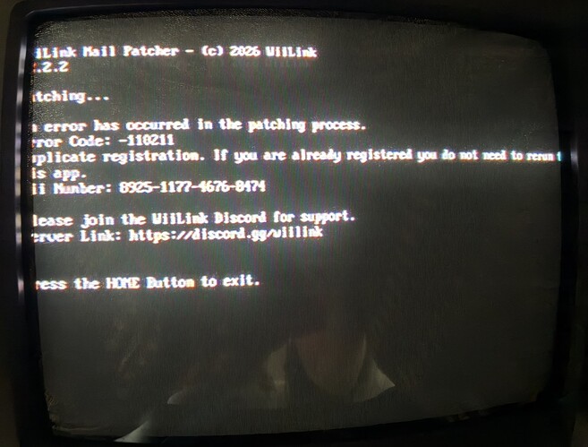 Wii Mail patcher error